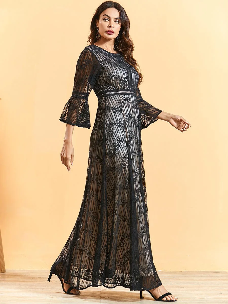 Модное двухслойное платье для женщин кружевные коктейльные платья летнее Дубая