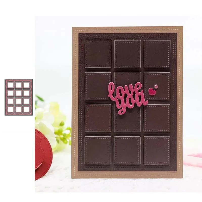 

Rectangle Grid Frame Metal Cutting Dies for Scrapbooking Craft Stencil Handmade Paper Make Album Model Mould Mold Decor Template