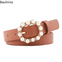 bauhinia 1072 3cm pearl buckle head fashion belt durable and all match 7 color fashion dress woman pin buckle belt