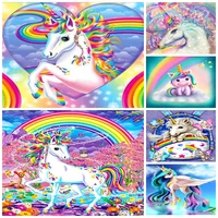 5d diy unicorn diamond painting full round drill cartoon magic unicorn rhinestones cross stitch mosaic home decor kids gift
