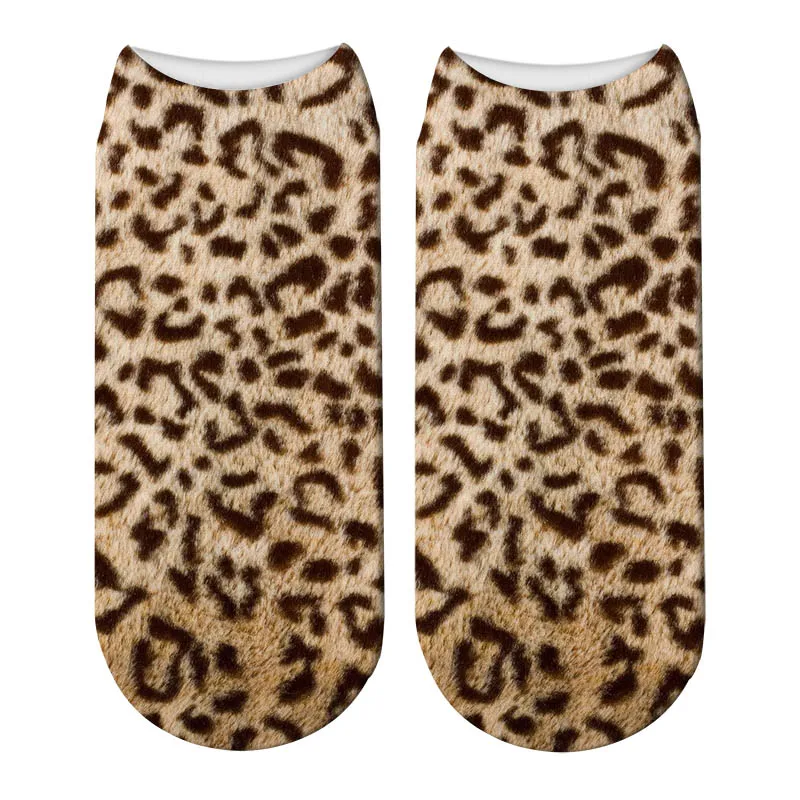 Модные леопардовые носки повседневные мягкие удобные короткие унисекс с