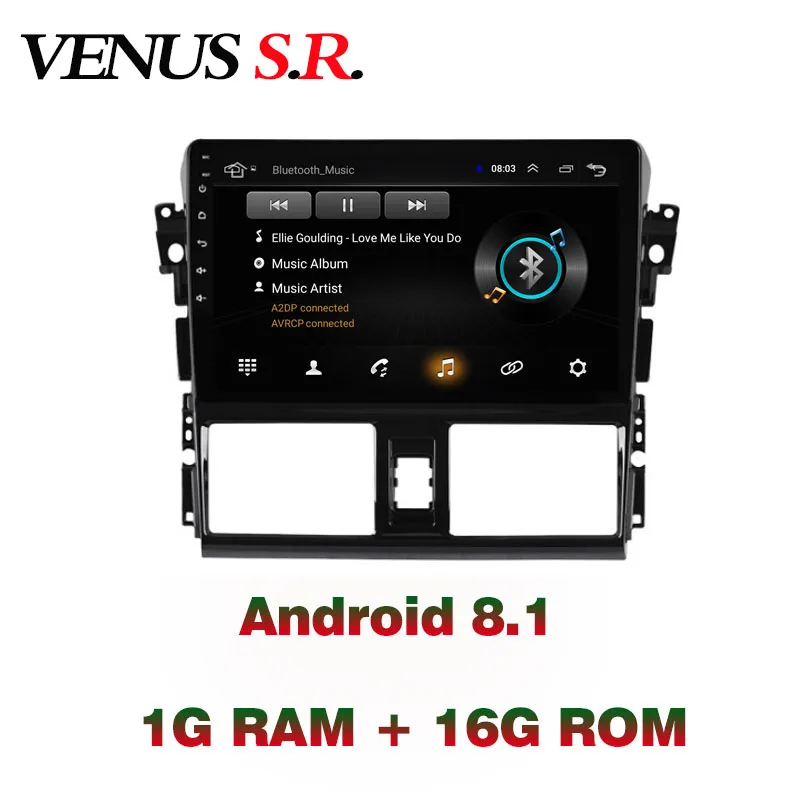 VenusSR Android 8 1 2.5D автомобильный dvd для Toyota Vios Yaris радио 2014 2016 Мультимедиа Радио Стерео
