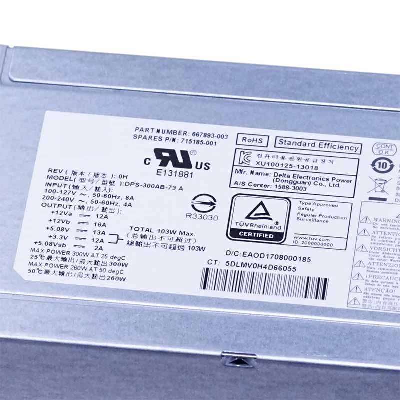 Новый оригинальный блок питания для HP 400 480G1 G2 300W Питание DPS-300AB-73 в DPS-300AB-72A PCD009 PS-6301-4