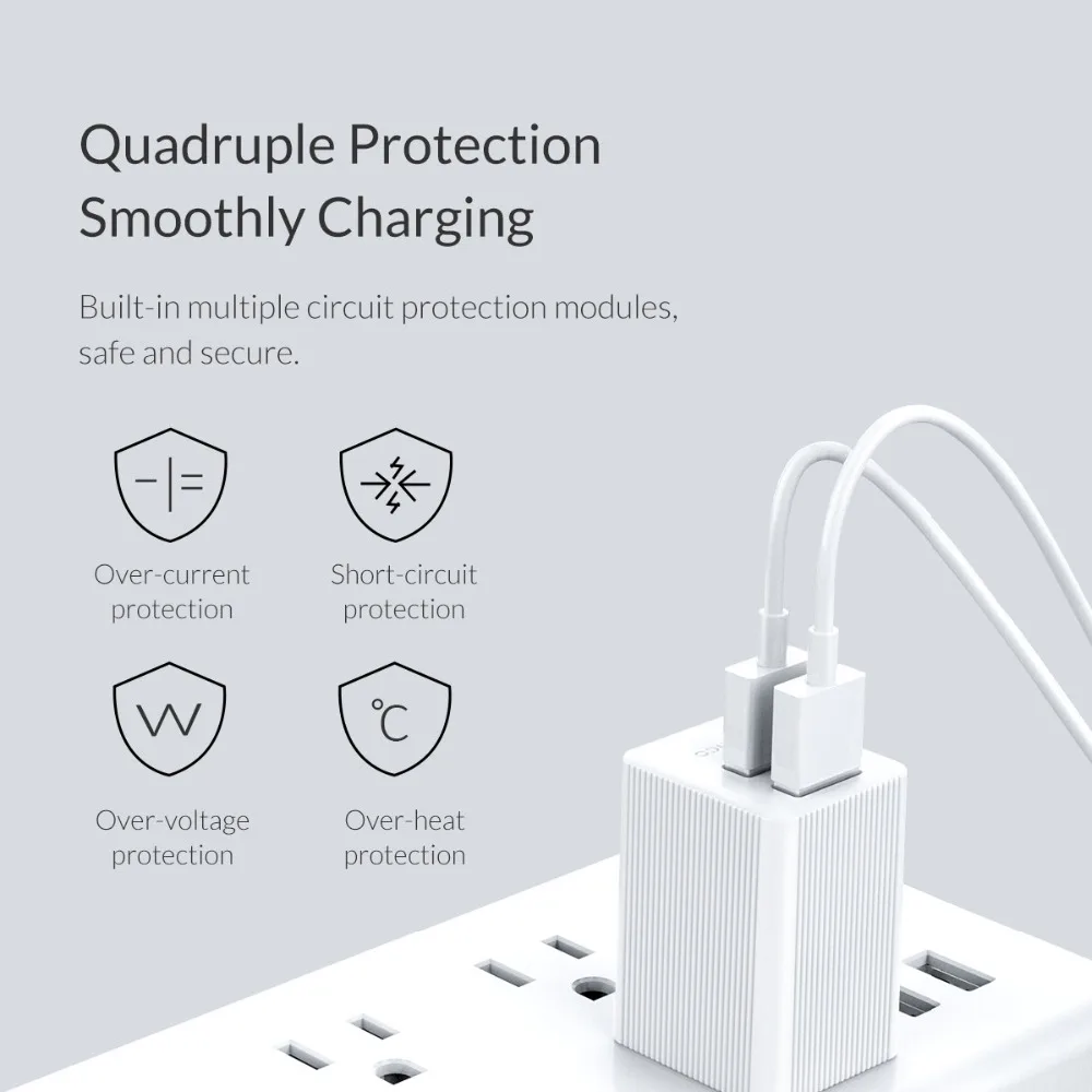 ORICO 5 в 2,4 A* 2 USB зарядное устройство для путешествий с американским разъемом, мини-адаптер с двумя портами USB для iPhone, huawei, Xiaomi, Android, настенное зарядное устройство для телефона
