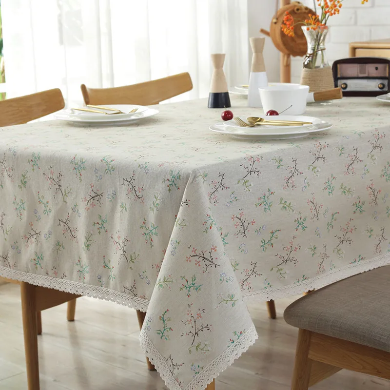 

Small Floral Cotton Table Cloth Tablecloth Garden Hipster Wallpapers Household Coffee Table Dustproof Cloth