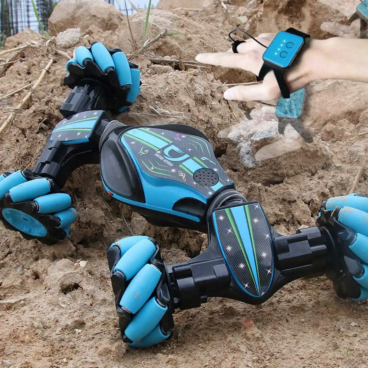 

2.4Ghz 4WD Remote Control Stunt Car Gesture Induction Twisting Off-Road Vehicle Light Music Drift Dancing Side Driving Toys Gift