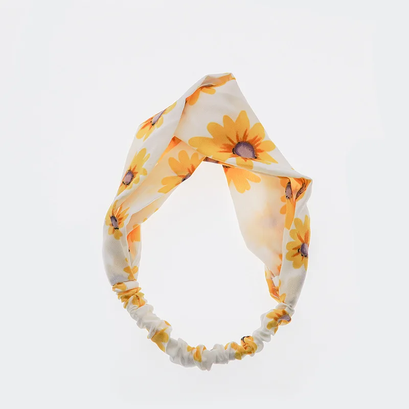 Корейская версия свежей женской резинки для волос с крест-узлом для мытья и макияжа, простая и сладкая.