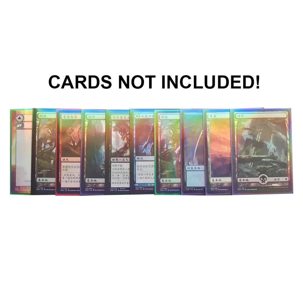 200 шт./лот радужные лазерные черные карточки защитные из фольги для торговых карт