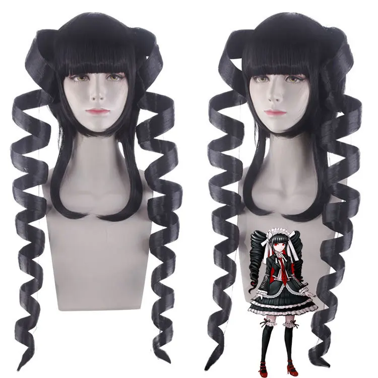 

Anime Danganronpa Yasuhiro Taeko Cosplay Wig Heat-resistant Material Female Double Ponytail Curly Hair Carnival Dress Up Wig