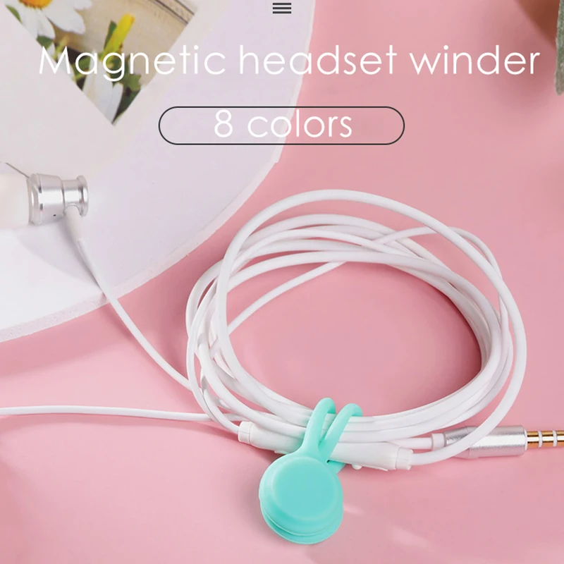 3Pcs/lots Silicone Magnetic Earphone Cord Winder Wire Cable Organizer Holder Magnet Headphones Cables Storage Clips | Дом и сад