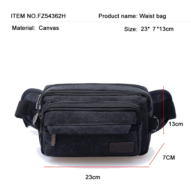 Мужская холщовая поясная сумка YoReAi повседневная многофункциональная для бега на