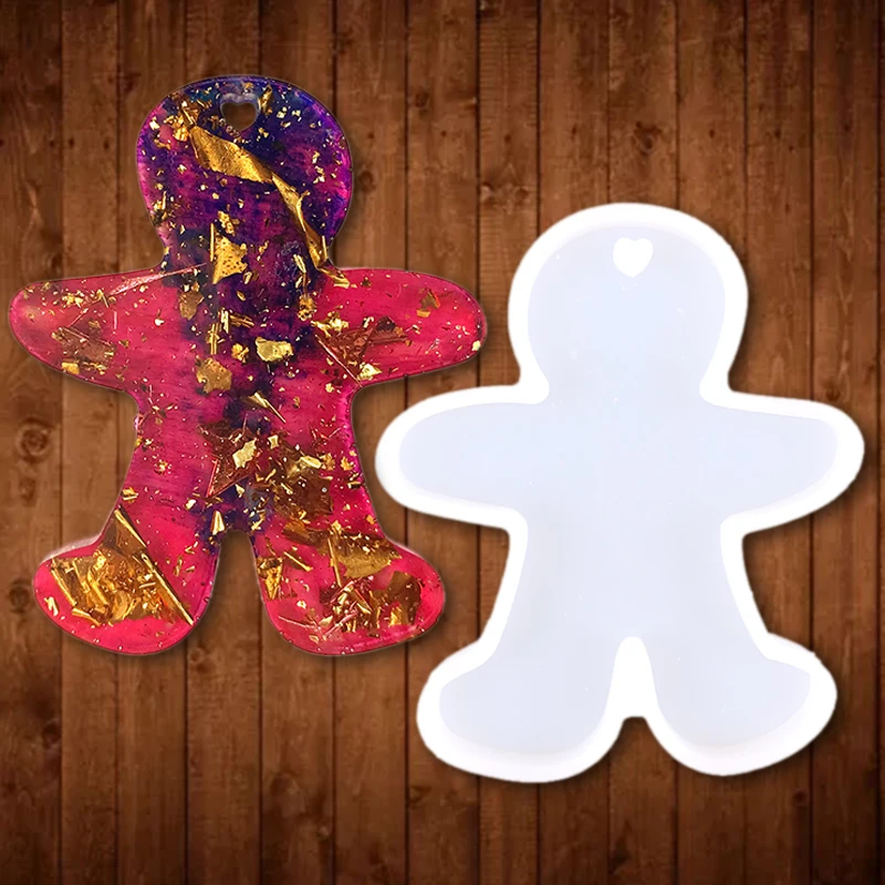 

Силиконовая форма для имбиря, Рождественский брелок, эпоксидная форма для рукоделия, инструменты для изготовления ювелирных изделий из глины