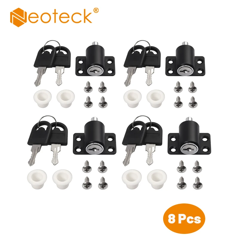 

Neoteck 8 шт. Противоугонный замок для дверей и окон, замок для раздвижных окон, ключ для защиты детей, замок для дверей