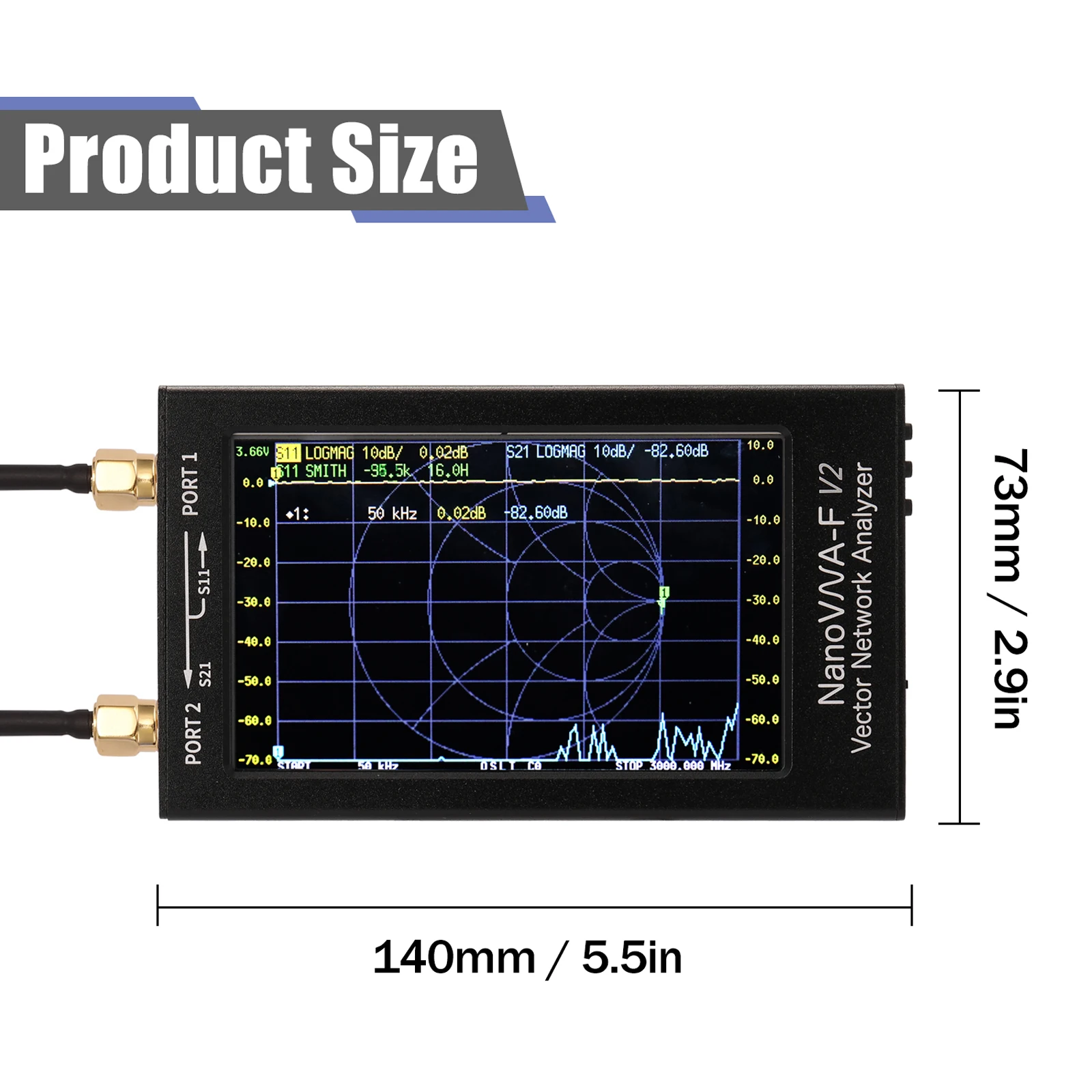 3 ГГц NanoVNA-F V2 вектор сетевой анализатор S-A-A-2 антенны коротковолновое HF VHF UHF IPS