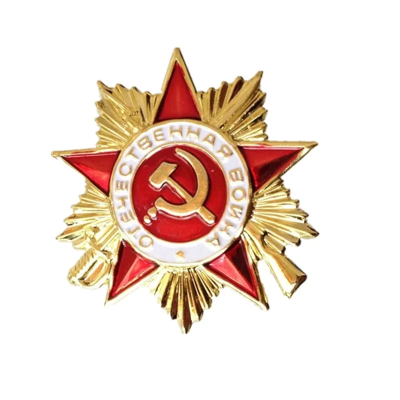 Значок российского стандарта Серебряная булавка на лацкан Красный значок с