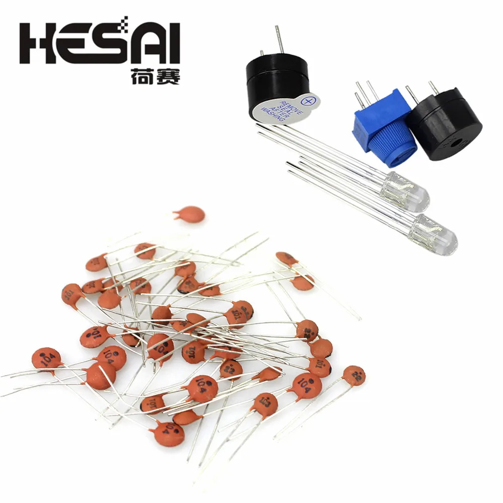 Стартовый комплект резистор/LED/конденсатор/перемычки/макетная плата резисторов