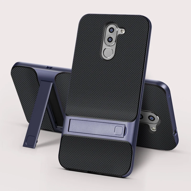 Задняя крышка для Huawei Honor 6X силиконовый термополиуретановый чехол PC 360 3D стенд телефонные футляры Honor6X GR5 Коврики 9 Lite Коврики 9 Коврики 9 Lite - Цвет: Royce Navy