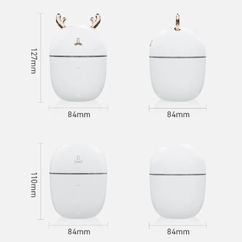 

300ML Ultrasonic USB Humidifier Cute Pet Deer Cool Mist Aroma Air Oil Diffuser with LED Lamp for Home Car Fogger humidificador