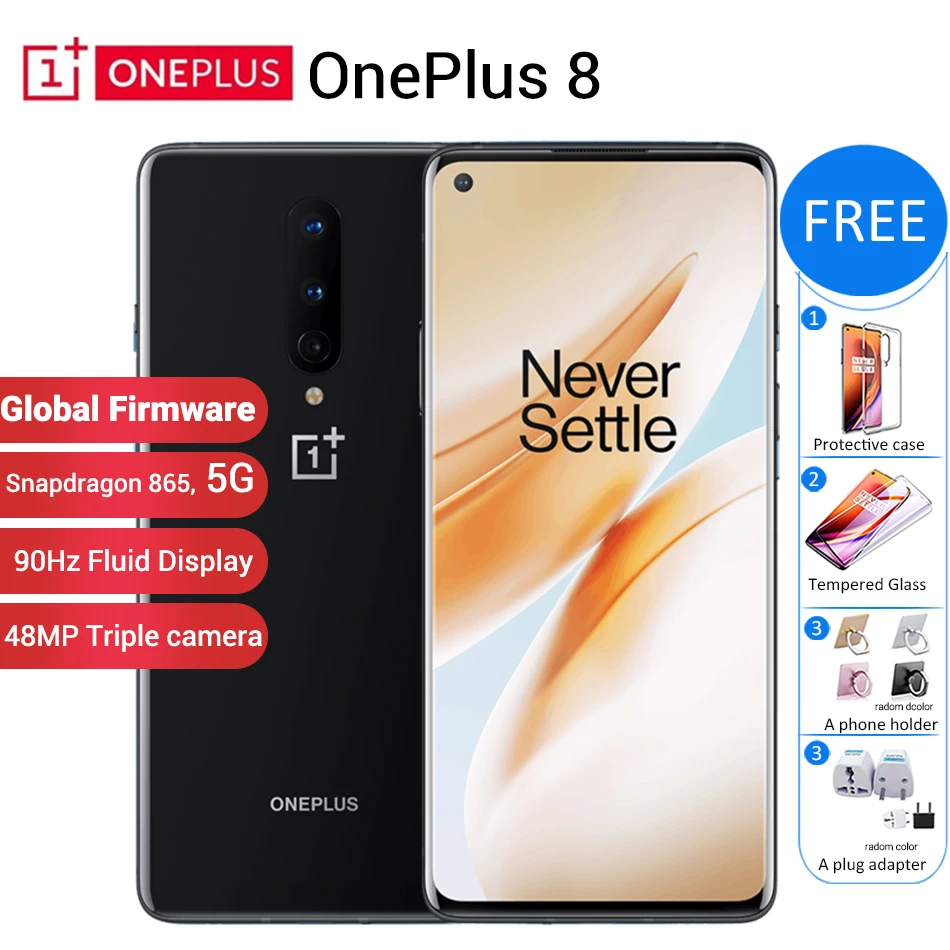 Глобальный Встроенная память Oneplus 8 5G мобильный телефон 12 Гб 256 ГБ/8 ГБ 128 6 55 &quot90 Гц