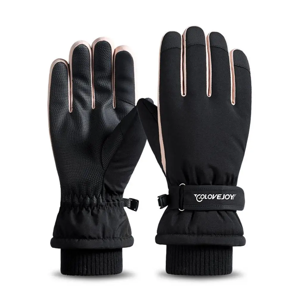 

1 Pair Ski Gloves Touch Screen Fleece Winter Warm Snowboard Gloves Ultralight Waterproof Full Finger Gloves Sports Game Gloves