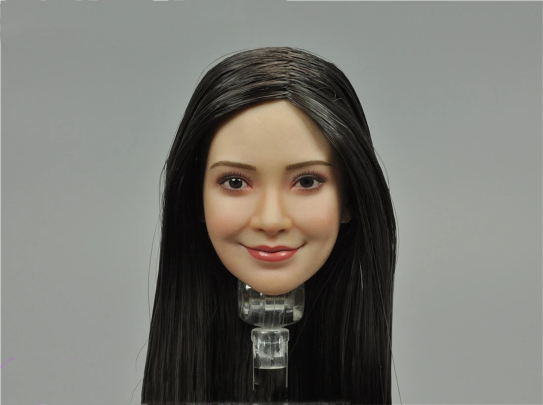 

1/6 Scale Head Carving VERYCOOL FX10 Asian Female Model PVC Plant Hair Black Long Straight Suitable 12Inch Action Figure Body