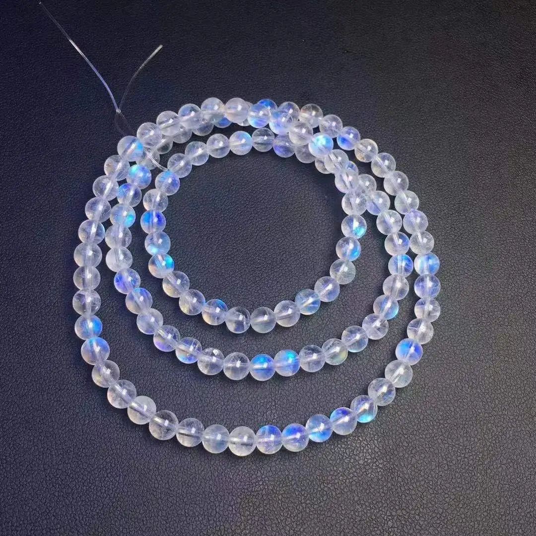 

New Natural Blue Moonstone Bracelet Ultra Blue Sphere Healing