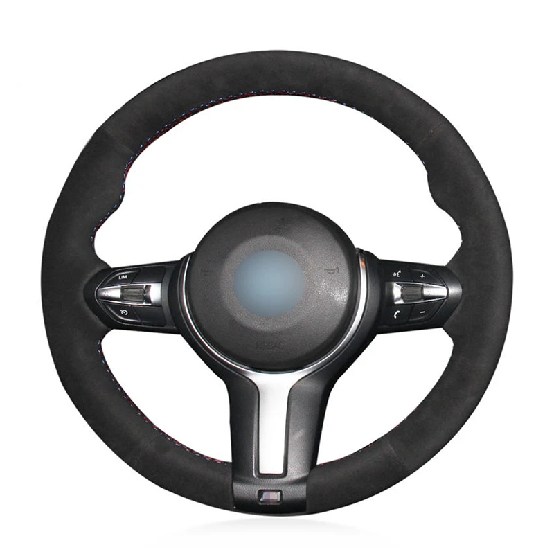 Черный замшевый чехол на руль для BMW F87 M2 F80 M3 F82 M4 M5 F12 F13 M6 F85 X5 M F86 X6 F33 F30 M|Чехлы руль| |