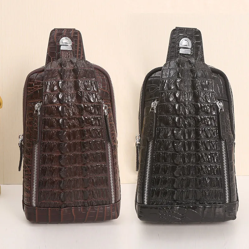 

Kaisilidi кожаная мужская сумка из крокодиловой кожи модная мужская многофункциональная мужская сумка на одно плечо для отдыха сумка-мессендже...