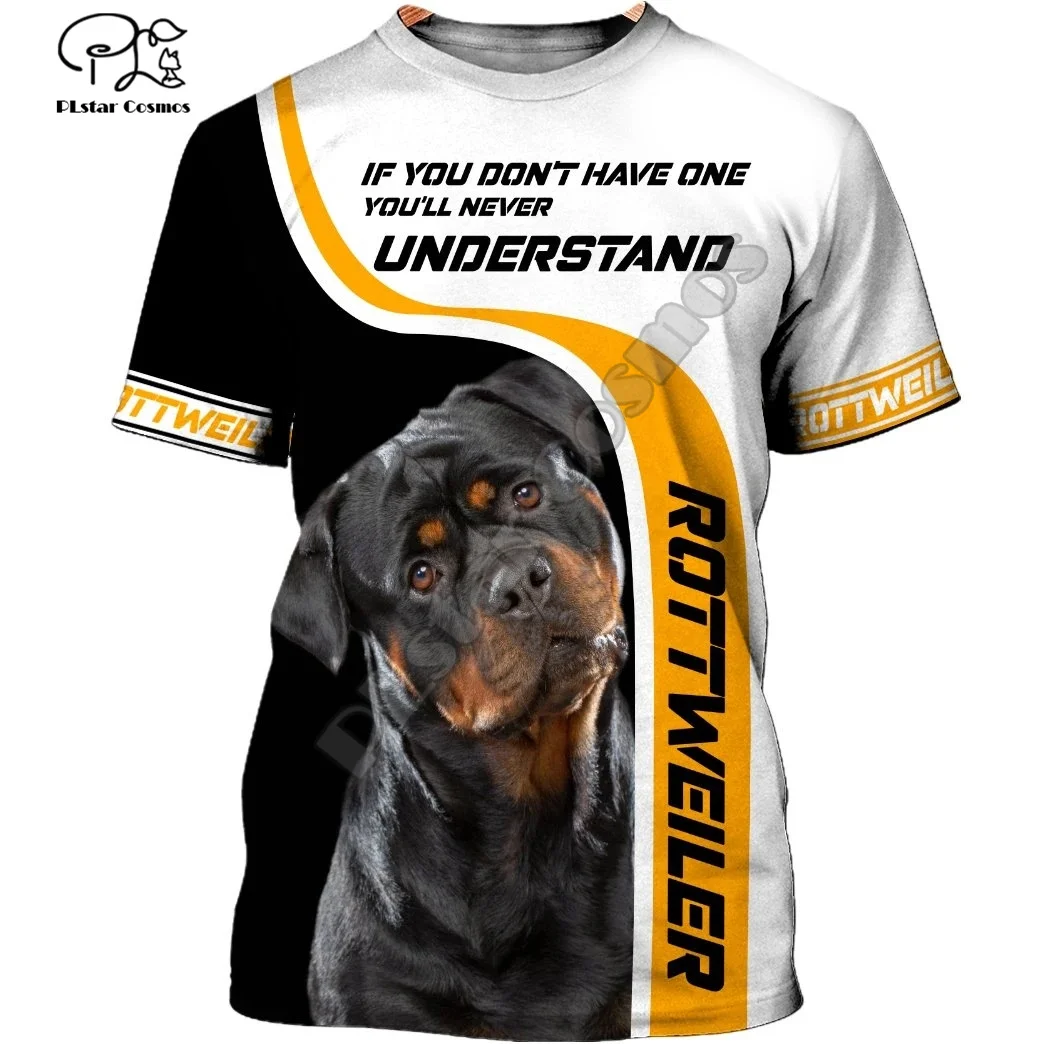

PLstar Cosmos Animal Rottweiler Staffy Pitbull Dog Funny Mens/Womens 3DPrint Unisex Summer Streetwear T-Shirt Short Sleeves A-1
