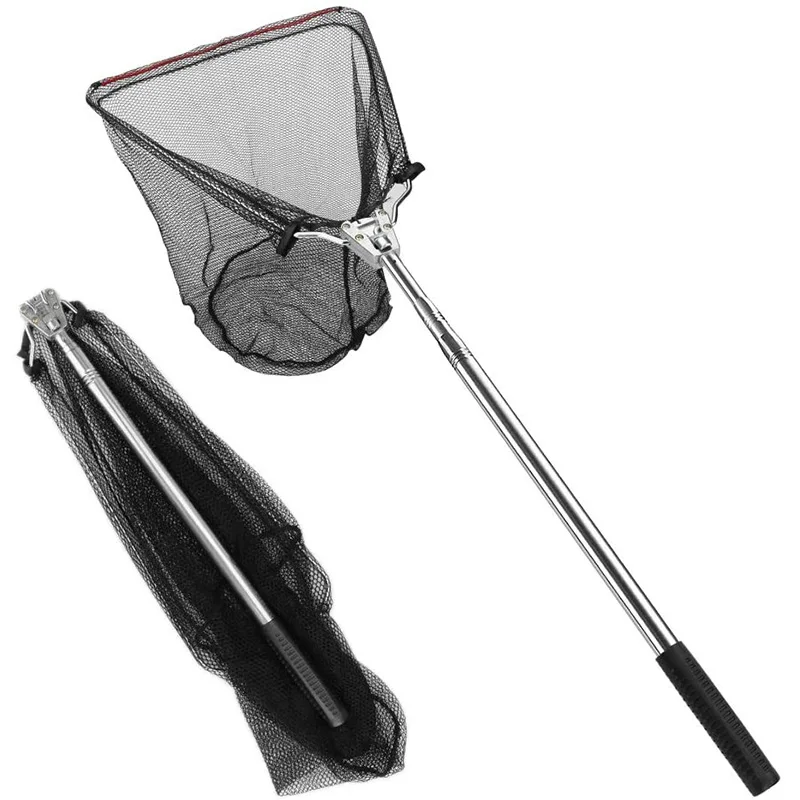 

Fishing Net Aluminum Fishing Landing Net Foldable Fish Net with Telescoping Pole Handle Portable Triangle Fishing Nets