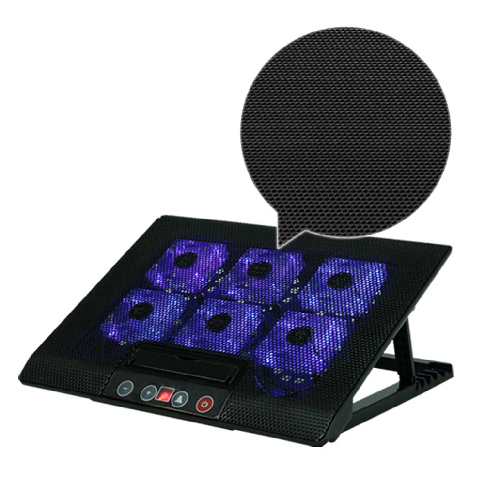 Охлаждающая подставка для ноутбука 6 вентиляторов два USB вентилятора сенсорная