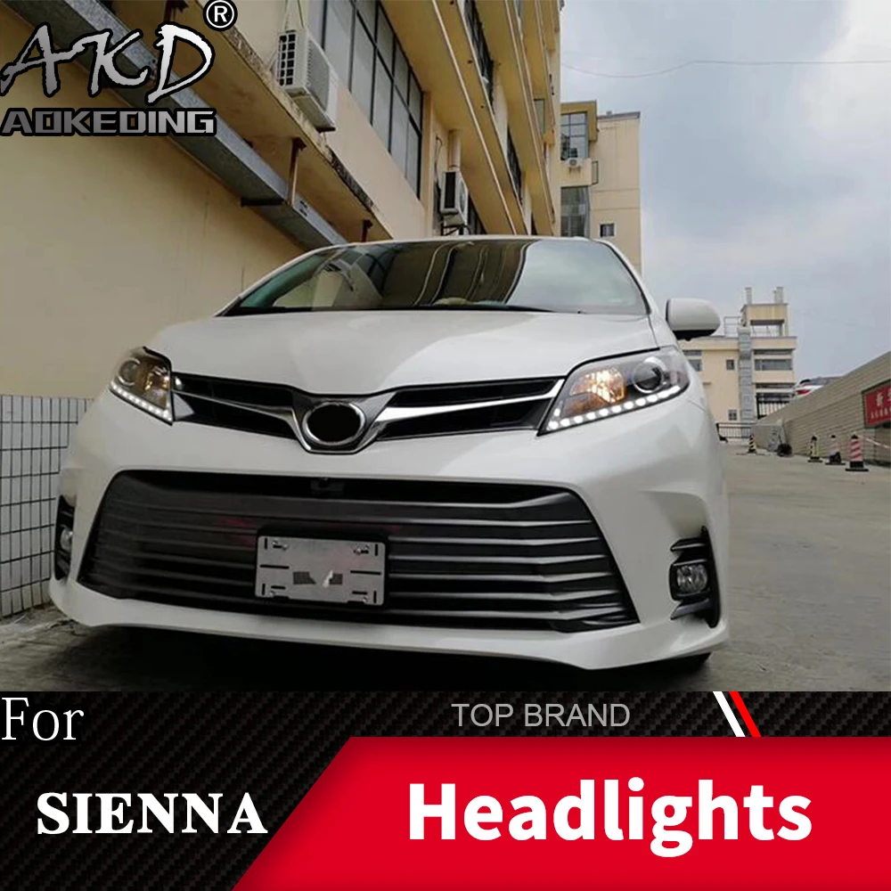 Фара для автомобиля Toyota Sienna 2011- фары Противотуманные фары Дневные ходовые огни DRL H7 светодиодный Биксеноновая лампа автомобильные аксессуары