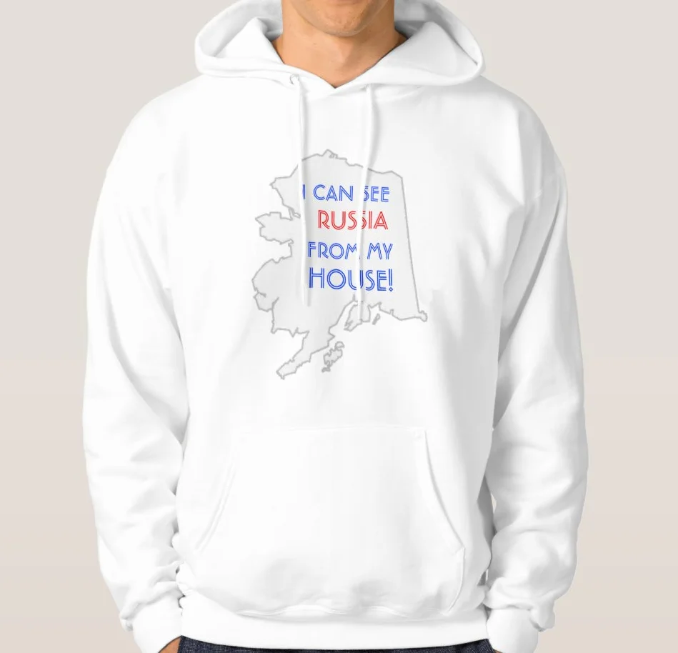 Я вижу Россию из своего дома. Забавная Аляска карта унисекс Толстовка | Мужская