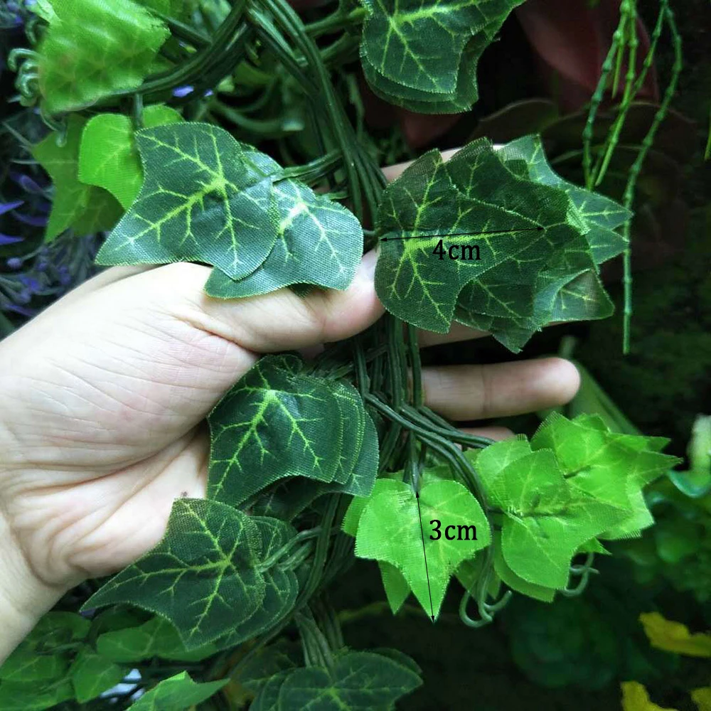 

200Cm Green Silk Artificial Hanging Leaf Garland Plants Vine Leaves Diy For Home Wedding Party Bathroom Garden Decorations 1Pcs
