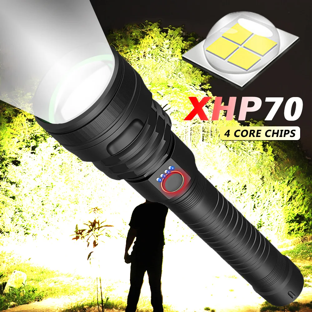 Самый яркий светодиодный фонарик xhp70.2 самый мощный 26650 usb фонарь xhp70 xhp50 18650