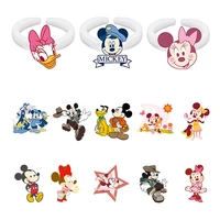 disney various styles mickey minnie mouse pattern white ring epoxy resin acrylic adjustable size ring girl boy party ring xds727