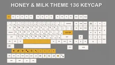 

1 Set Honey And Milk Theme Key Caps For MX Switch Mechanical Keyboard PBT Dye Subbed Bee Japanese Minimalist White Keycaps XDA