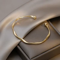 2021 new fashion twisted metal cuff bracelets for women korean simple jewelry gothic girls versatile classic accessories