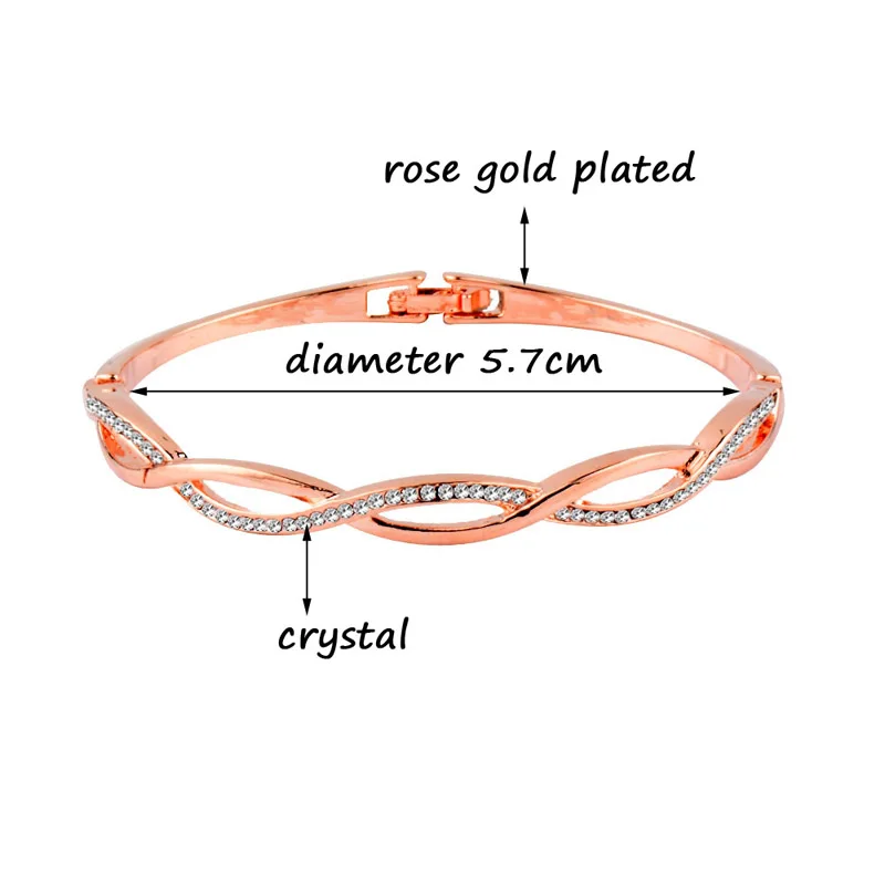 

SINLEERY Rose Gold Silver Color Charm Cubic Zirconia Hollow Bangle For Women Cross Bracelets Jewelry Free Shipping SL217 SSF