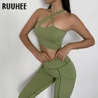 Женский спортивный костюм RUUHEE для занятий йогой, леггинсы и бюстгальтер