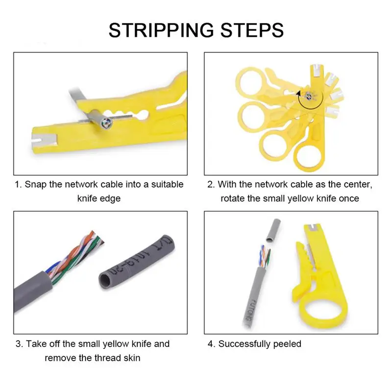 

Stray Multi-Functional Stripper Cable Stripper Wire Stripping Knife For Telephone Line And Network Cable, Mini Wire Cable Tools