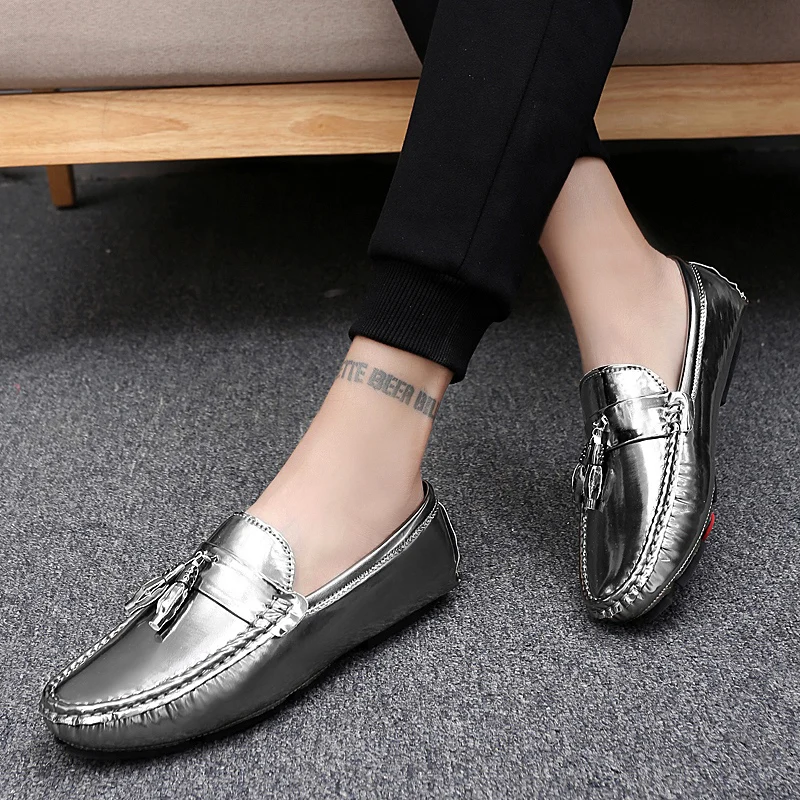 Мужские дизайнерские туфли без шнуровки Мягкие Мокасины с бахромой повседневная