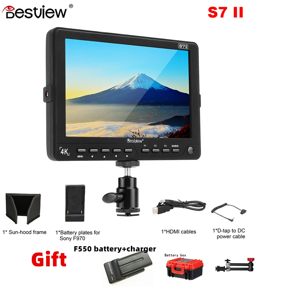 

Bestview S7 II 7 Inch 4K HDMI HD On Camera Monitor LCD Field Monitor 1920*1200 with HDMI & 3G SDI input & output for Canon sony