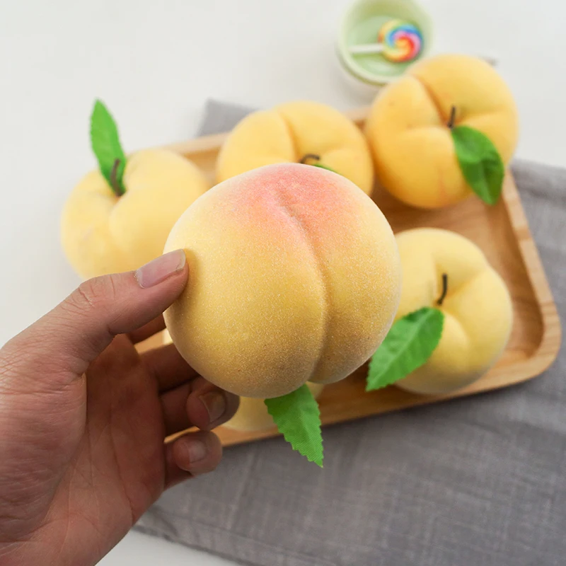 1 шт. Искусственные Фрукты Модель имитация персика пена желтый персик украшение