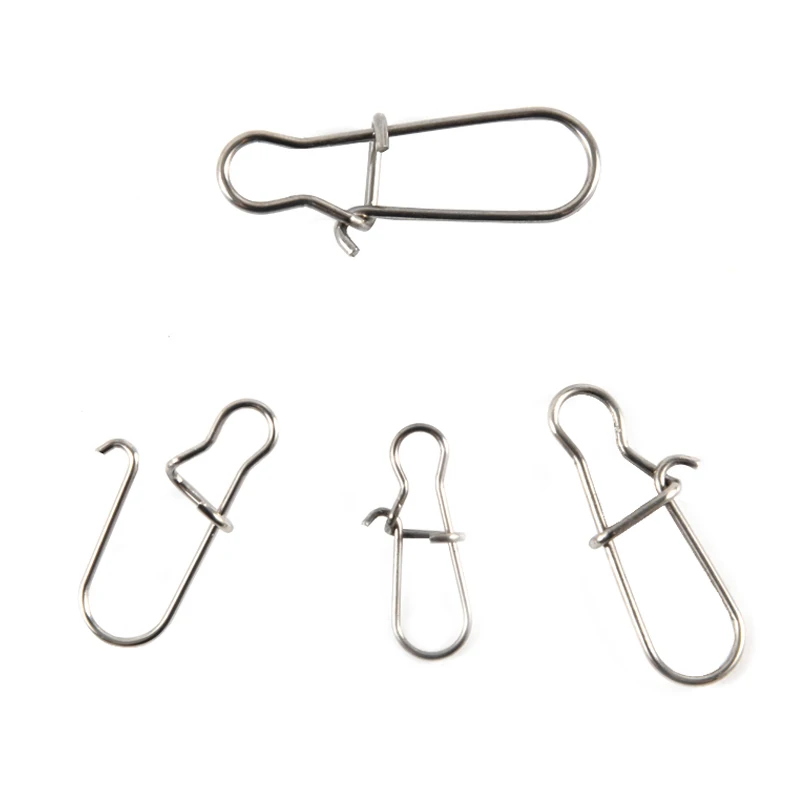 

100pcs 000-5# Fishing Nice Hooked Snap Pin 304 Stainless Steel Fishing Barrel Swivel Connector Accessories Fishing Supplies