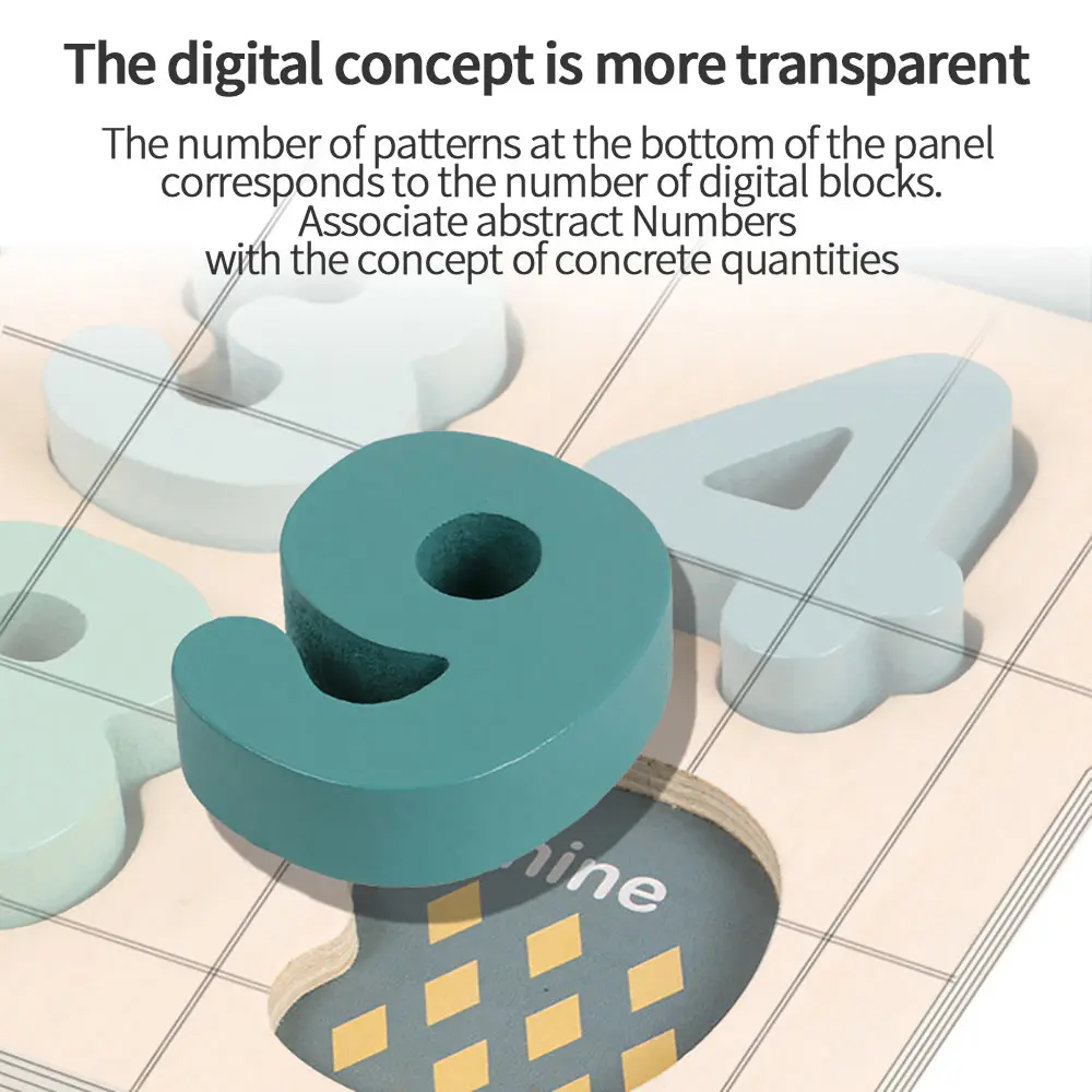 

Children Wooden Educational Number Puzzles Early Childhood Toys Kid Early Learning Counting Material Math Calculate Game Toy