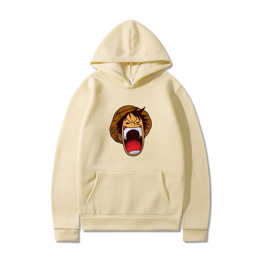 

2021 мужские толстовки с рисунком аниме смех Луффи пуловер с длинным рукавом Повседневный o-образный вырез Женский свитшот с капюшоном