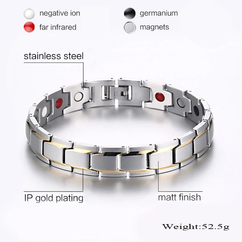 Модные магнитные украшения браслеты браслет для женщин и мужчин нержавеющая
