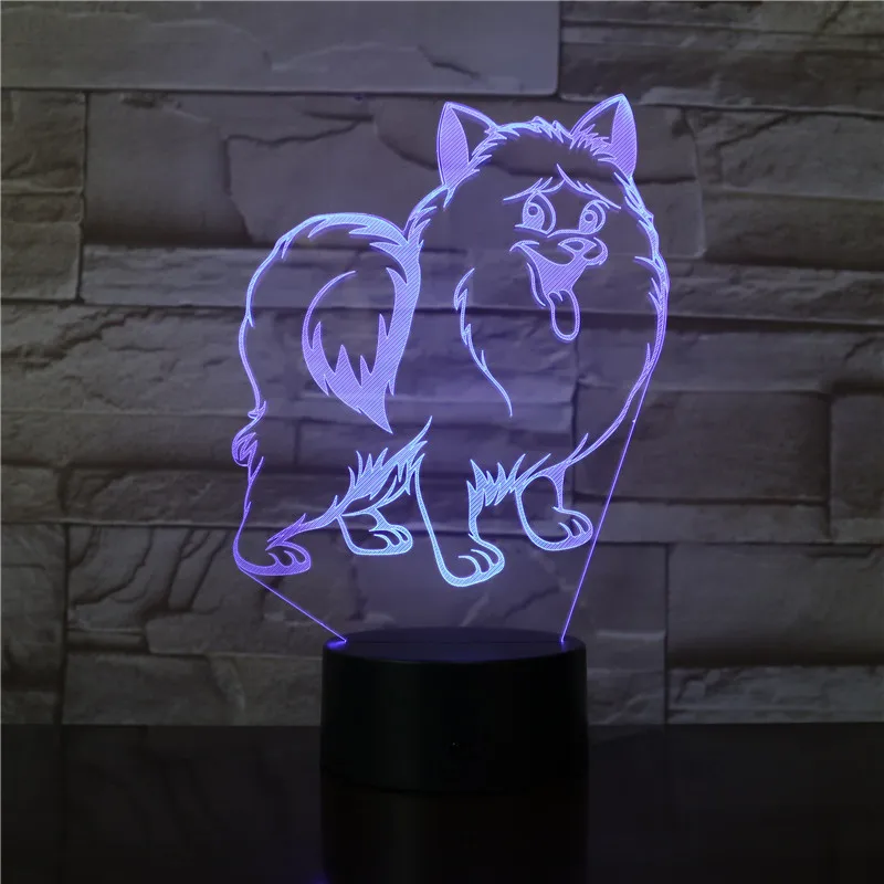 Papillon Собака Щенок RGB 3D светодиодный настольный светильник ночник USB настольная лампа дистанционное управление домашний Декор Рождественский подарок для детей Прямая поставка