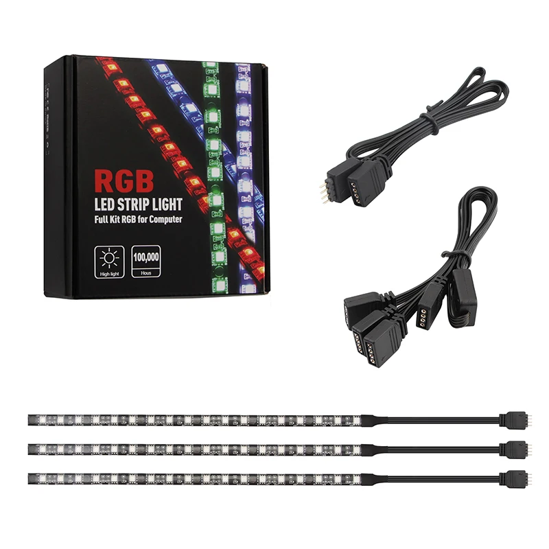 3 шт. SMD5050 RGB светодиодный светильник для моддинга чехол для ПК с 4pin RGB коннектор светодиодный светильник 12 В совместим с Asus Aura Asrock